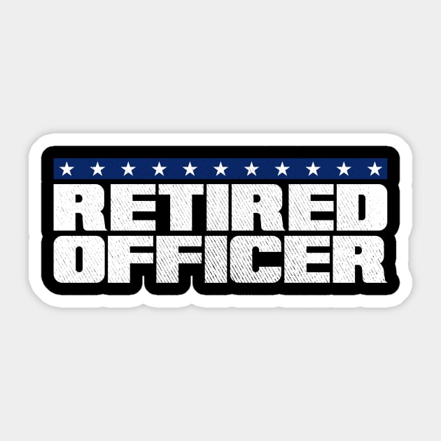Retired Police Officer Proud Patriotic Officer American Flag Sticker by 5StarDesigns